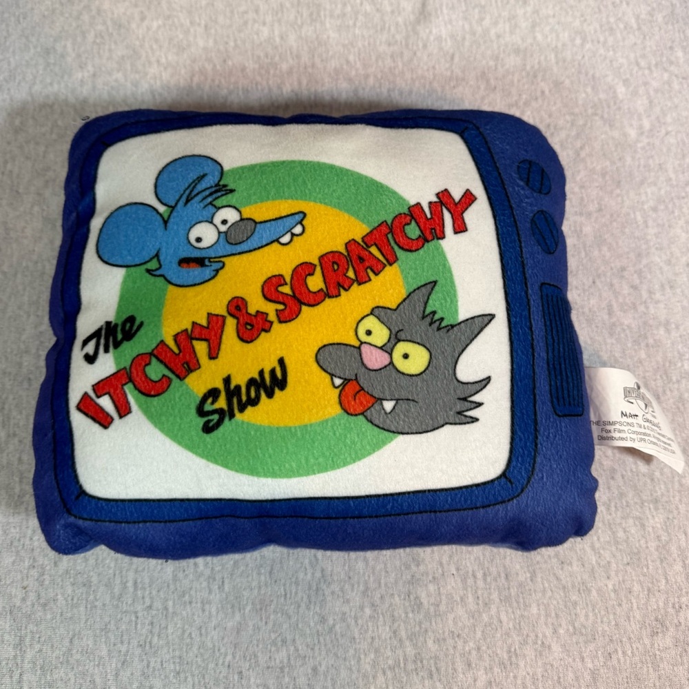 The Simpsons “Itchy & Scratchy Show” Retro TV Plush Throw Pillow‎ 📺